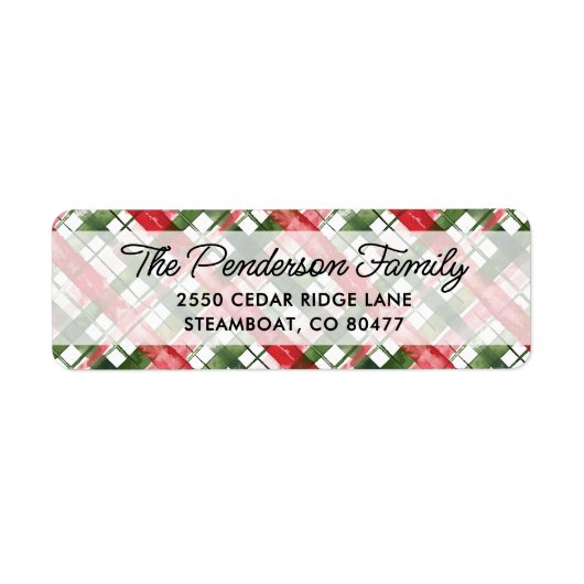 Leuk Rood Groen Gespeeld Kerstscript Custom Etiket (Voorkant)