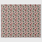 Leuk Rood Groen Mix Kerstmis Luipaard Print Cadeaupapier (Vlak)