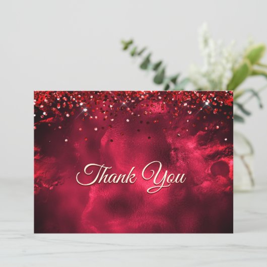 Leuk rood groen mozaïek marmer kunst bedankkaart (Staand voorkant)