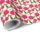 Leuk rood kersenpatroon cadeaupapier (Rol Hoek)