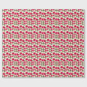 Leuk rood kersenpatroon cadeaupapier (Vlak)