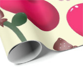 Leuk rood kersenpatroon cadeaupapier (Rol Hoek)