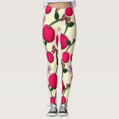 Leuk rood kersenpatroon leggings (Voorkant)