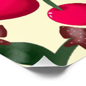 Leuk rood kersenpatroon perfect poster (Hoek)