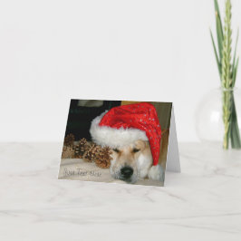 Leuk rood santapet van de akitahond met feestdagen kaart