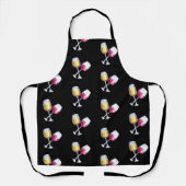 Leuk rood wijn wit glazen patroon schort (Voorkant)