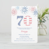 Leuk Rood Wit Blauw Jeugd 70ste Verjaardagsfeest Kaart (Staand voorkant)