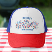 Leuk Rood Wit Blauw Vuurwerk 4th of Juli Douane Trucker Pet