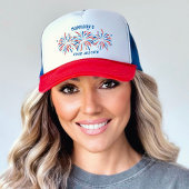 Leuk Rood Wit Blauw Vuurwerk 4th of Juli Douane Trucker Pet