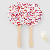 Leuk rood wit bloempatroon handwaaier (Voorkant en achterkant)