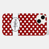Leuk Rood Wit polka stippen retro patroon Monogram Case-Mate iPhone Case (Achterkant (horizontaal))