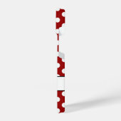 Leuk Rood Wit polka stippen retro patroon Monogram iPhone Hoesje (Linkerkant)