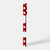 Leuk Rood Wit polka stippen retro patroon Monogram iPhone Hoesje (Rechterkant)