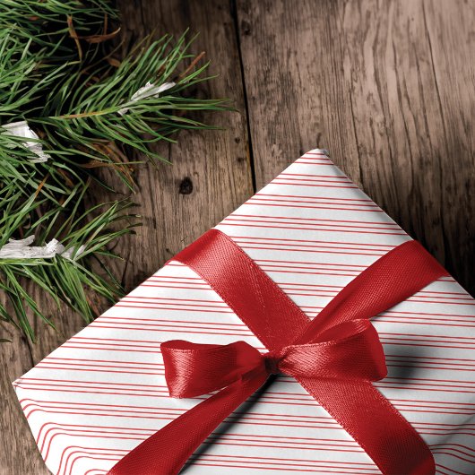 Leuk Rood & Wit Snoep Kan Stripe Feestelijke Kerst Cadeaupapier