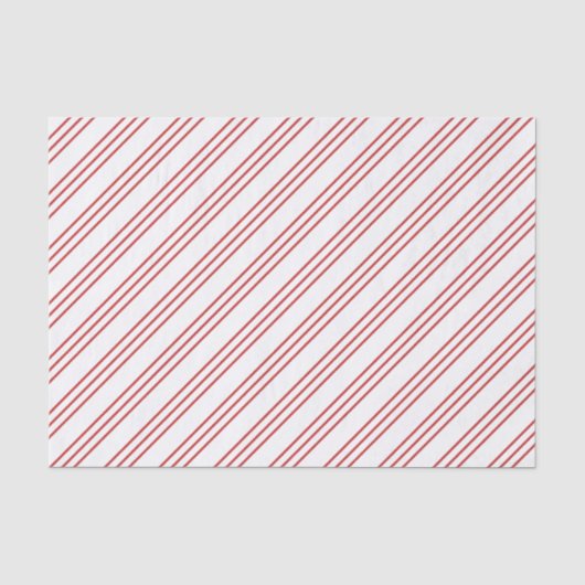 Leuk Rood & Wit Snoep Kan Stripe Feestelijke Kerst Tissuepapier (Voorkant)