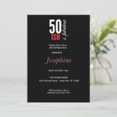 Leuk Rood & Zwart 50 Iets en Fabulous Kaart (Staand voorkant)