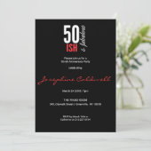 Leuk Rood & Zwart 50-ish en Fabulous Uitnodiging (Staand voorkant)