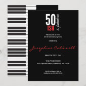 Leuk Rood & Zwart 50-ish en Fabulous Uitnodiging (Voorkant / Achterkant)