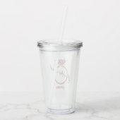 Leuk Roos gouden ring bruidsmeisje gepersonaliseer Acryl Drinkbeker (Achterkant)