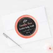 Leuk Roos Roze en Zwart Productverpakkingslabels Ronde Sticker (Envelop)