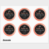 Leuk Roos Roze en Zwart Productverpakkingslabels Ronde Sticker (Vel)