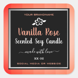 Leuk Roos Roze en Zwart Productverpakkingslabels Vierkante Sticker