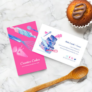 Leuk Roze Blauw Marmer Bakkerij Gereedschap & Gere Visitekaartje