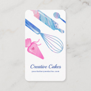 Leuk Roze Blauw Marmeren Bakkerij Gereedschap & Ut Visitekaartje