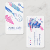 Leuk Roze Blauw Marmeren Bakkerij Gereedschap & Ut Visitekaartje (Voorkant / Achterkant)