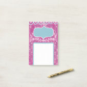 Leuk roze blauwe bloemmotief. Botanisch abstract Post-it® Notes (Op bureau)