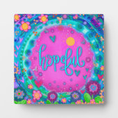 Leuk Roze Bloemen Hopeful Inspirity Ezel Fotoplaat (Voorkant)