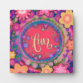 Leuk  roze bloemig grillig Inspirerend Fotoplaat (Voorkant)