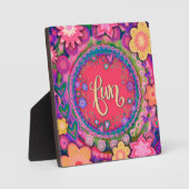 Leuk  roze bloemig grillig Inspirerend Fotoplaat (Voorkant)