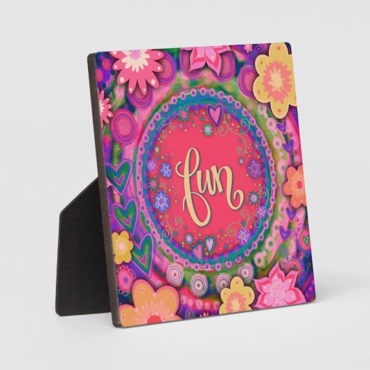 Leuk  roze bloemig grillig Inspirerend Fotoplaat (Voorkant)