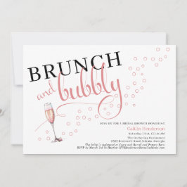 Leuk Roze Brunch en Bubbly Champagne Vrijgezellenf Kaart
