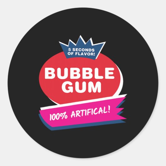 Leuk Roze Bubble Gum Halloween Kostuum Ronde Sticker (Voorkant)