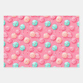 Leuk Roze en Blauw Lollipops Snoep Lane Inpakpapier Vel (Voorkant 2)