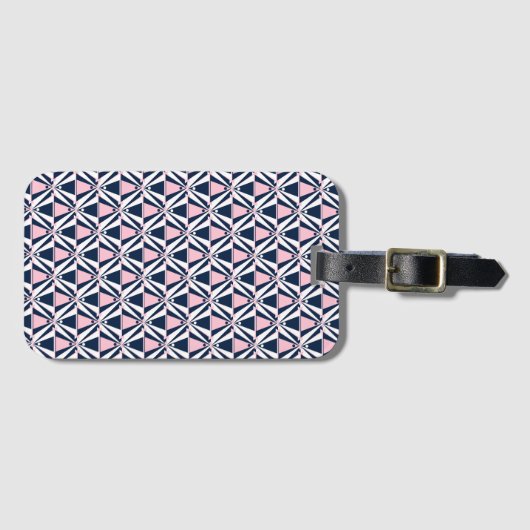 Leuk roze en blauw patroon bagagelabel (Voorkant (horizontaal))