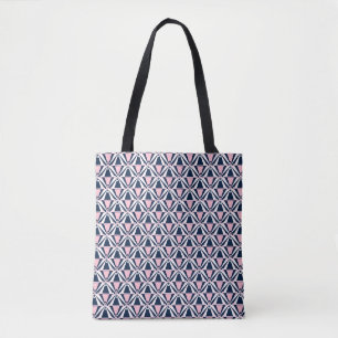 Leuk roze en blauw patroon tote bag