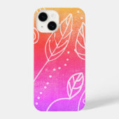 leuk roze en geel abstract kunstblad ontwerp iPhone hoesje (Achterkant)