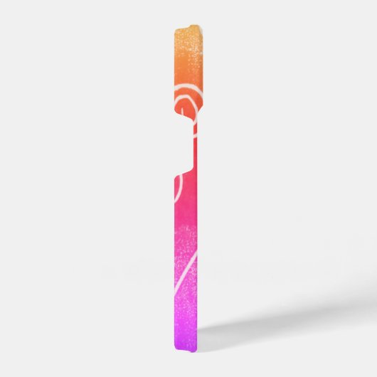 leuk roze en geel abstract kunstblad ontwerp iPhone hoesje (Rechterkant)