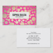Leuk Roze en Goud Modern Patroon Beauty Salon Visitekaartje (Voorkant / Achterkant)