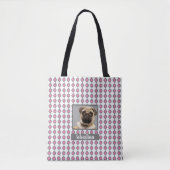 Leuk Roze en Grijs Geometrisch Dot Patroon Pet Fot Tote Bag (Voorkant)