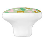 Leuk Roze en Groen Abstract Polka Dotted Snake Keramische Knop (Zijkant)