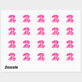 Leuk Roze en Wit Plaid Nummer 3 DRIE A19 Vierkante Sticker (Vel)