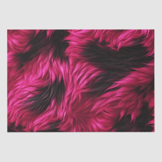 Leuk Roze en Zwart faux monster bont textuur Tissuepapier (Voorkant)