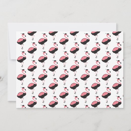 Leuk Roze Flamingo Dier Afstuderen Kaart (Achterkant)