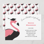 Leuk Roze Flamingo Dier Afstuderen Kaart (Voorkant / Achterkant)