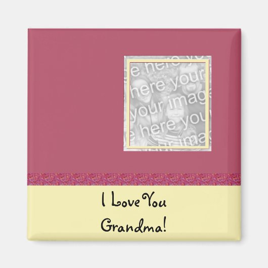 Leuk ROZE & GELE FOTO MAGNEET GIFT (Voorkant)