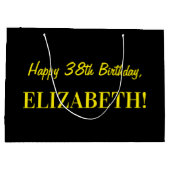 Leuk roze gestreept "38"; Gelukkige 38ste verjaard Groot Cadeauzakje (Achterkant)